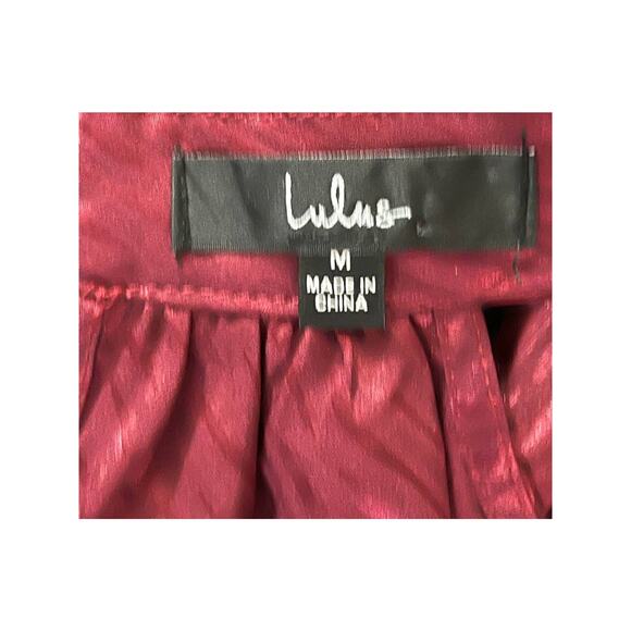 Lulu's dress burgundy Fierce Vision Jacquard print satin - Picture 6 of 6